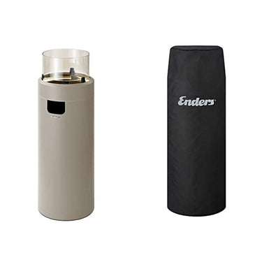 Enders Nova LED Feuerstelle, Taupe/Gold + Wetterschutzhülle L, Schwarz im Sale